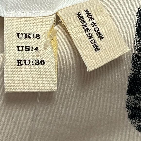 NWT Anthropologie Cat Feline Print Dress - Black and Cream - Picture 7 of 8